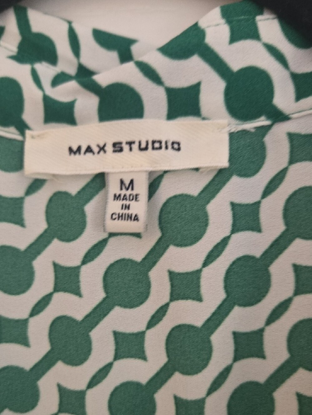 Max Studio Green Patterned Midi Shirt Dress - Picture 2 of 4